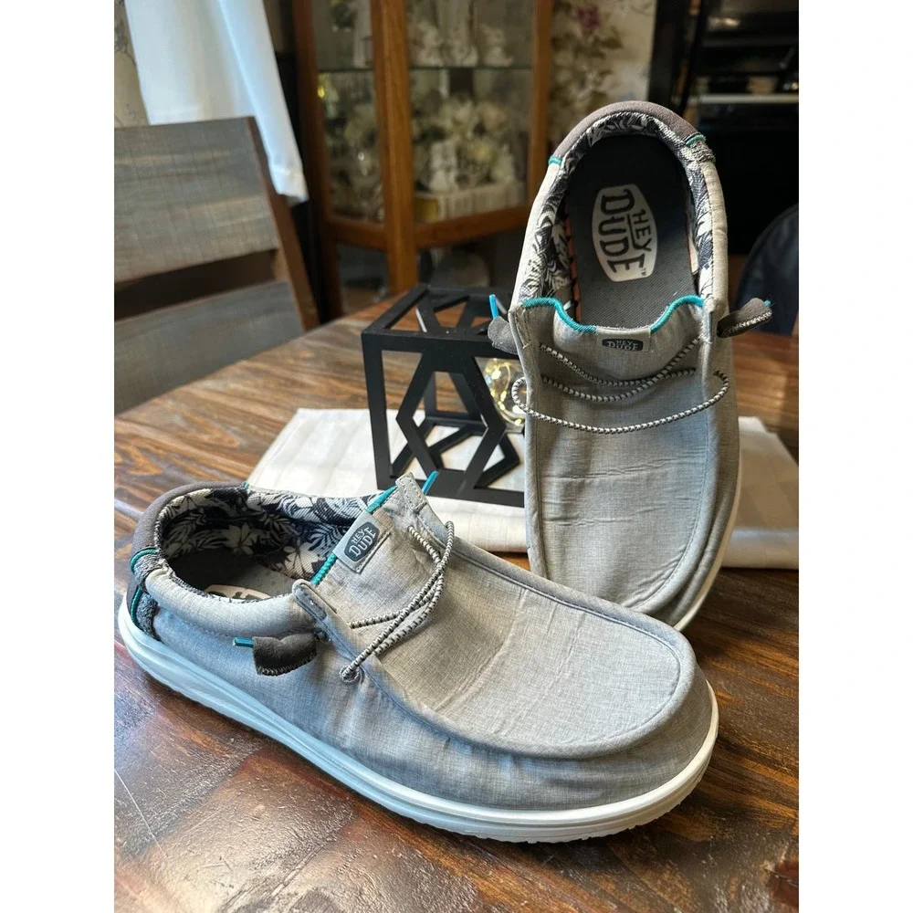 Hey Dude Wally H2O Graphite Grey Mesh Loafers Mens 12 Boardwalk Shoes 40013-014